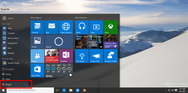 Kā pārvietoties lietotnēs pēc alfabēta Windows 10 izvēlnē Sākt