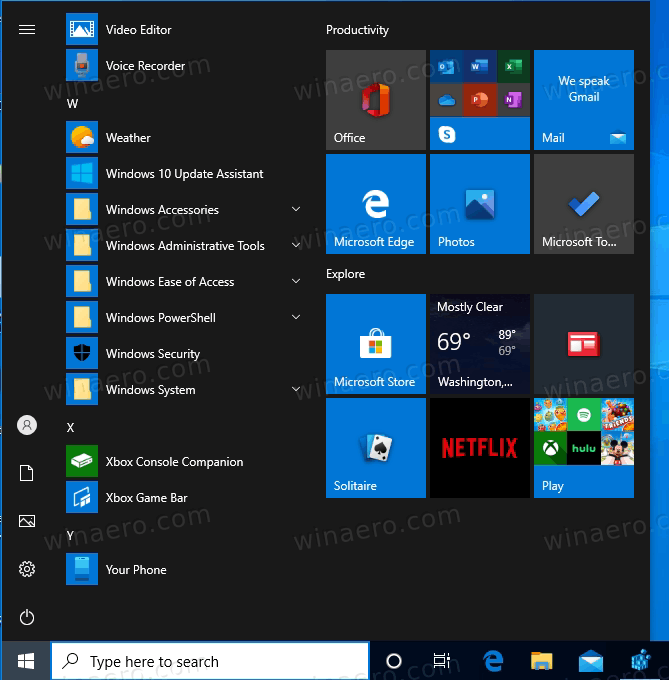 Windows 10 Başlat menüsü yeni klasör simgeleri aldı