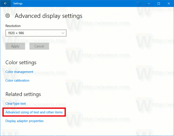 Cambia la dimensione del testo del menu in Windows 10 Creators Update