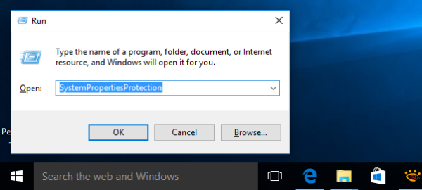 Alterar o tamanho do armazenamento de proteção do sistema no Windows 10