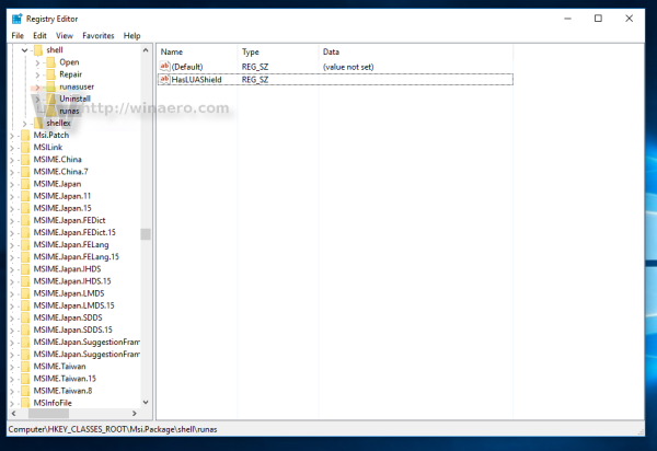 Tambahkan Jalankan sebagai item menu konteks administrator ke file MSI