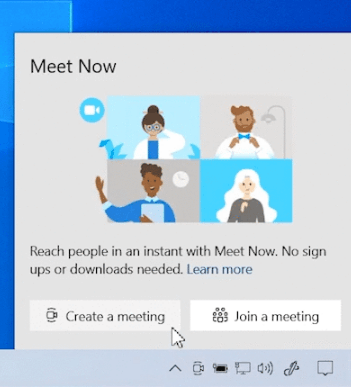 Добавить или удалить значок Meet Now с панели задач в Windows 10