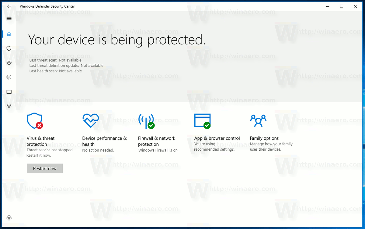 Disabilita Windows Defender in Windows 10 Fall Creators Update