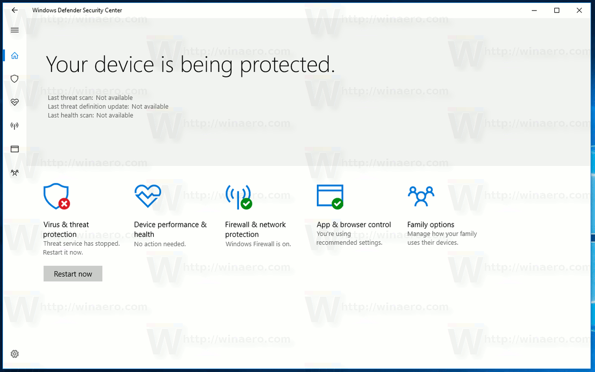 Deshabilitar Windows Defender en Windows 10 Fall Creators Update