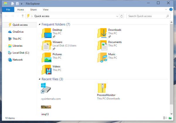 Épinglez n'importe quel dossier ou emplacement à Accès rapide dans Windows 10