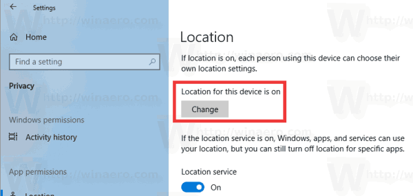 Wyłącz dostęp aplikacji do lokalizacji w systemie Windows 10