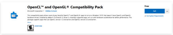 Microsoft ha rilasciato OpenCL e OpenGL Compatibility Pack per Windows 10