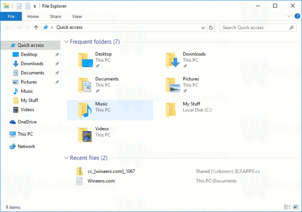 Semua cara yang mungkin untuk menyembunyikan atau menunjukkan Ribbon di Explorer pada Windows 10