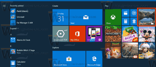 Entrar ou sair do aplicativo Fotos do Windows 10