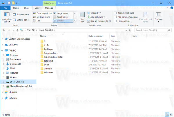 Kích thước tất cả các cột để vừa với File Explorer trong Windows 10