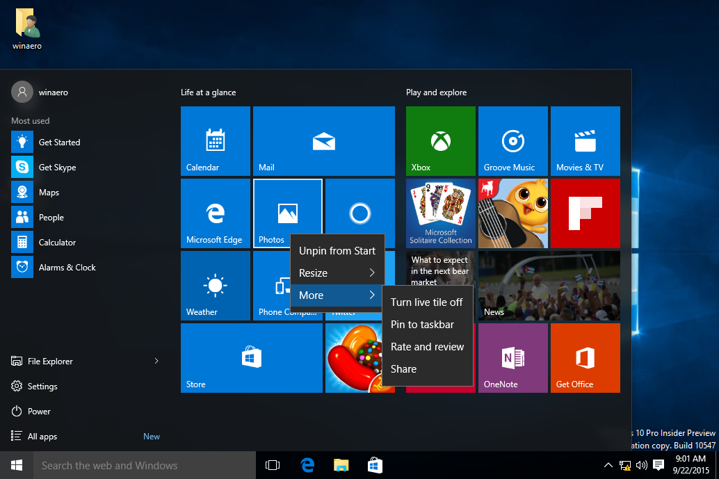 Nouveautés de Windows 10 version 1511 «Mise à jour de novembre», seuil 2
