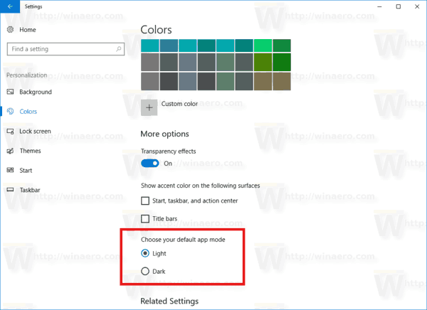 Byt automatiskt till ljus eller mörkt läge i Windows 10
