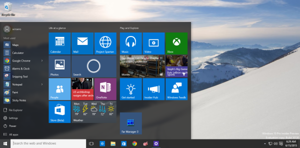 Ponuka Oprava Štart sa neotvára v systéme Windows 10 build 10130