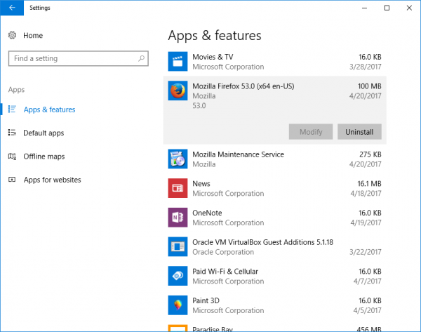 Ajouter Désinstaller un menu contextuel de programme dans Windows 10