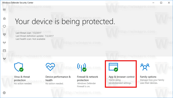 تمكين الحماية ضد التطبيقات غير المرغوب فيها في Windows 10