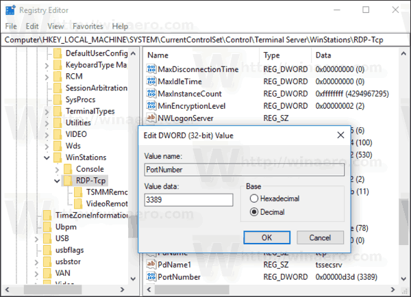 Thay đổi cổng Máy tính Từ xa (RDP) trong Windows 10