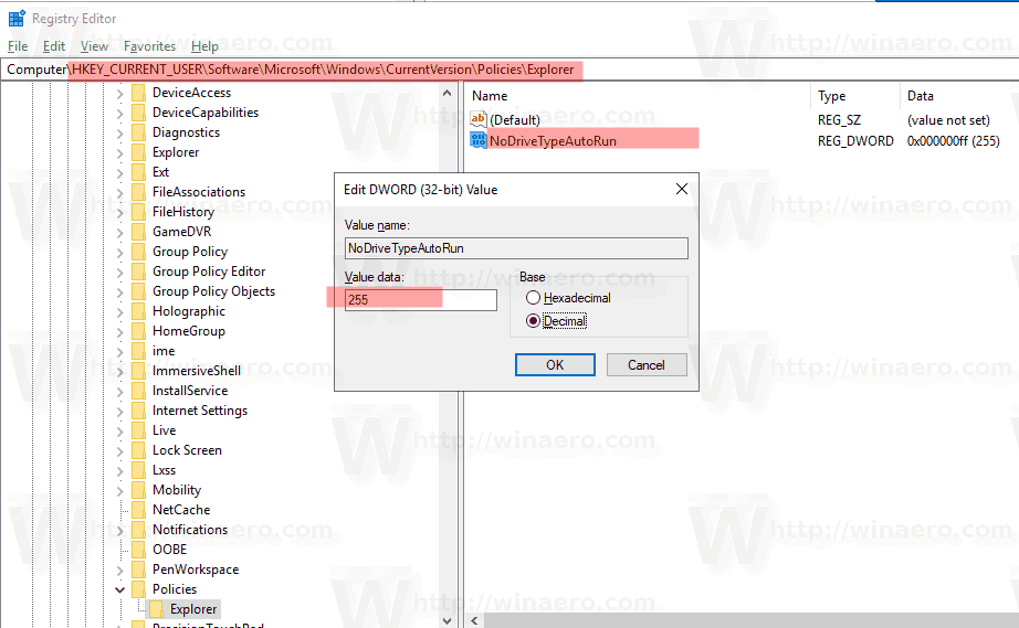 Désactiver la lecture automatique pour tous les lecteurs dans Windows 10