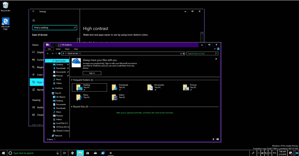 Activa o desactiva el so i el missatge d’alt contrast a Windows 10