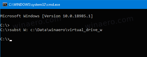 Créer un lecteur virtuel à partir d'un dossier dans Windows 10