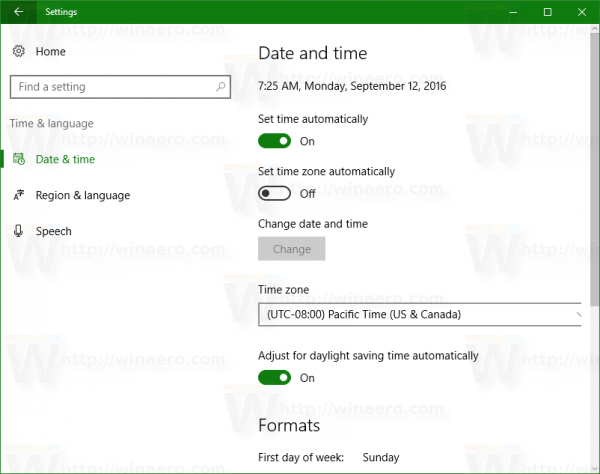 Konfigurirajte možnosti Internet Time (NTP) v sistemu Windows 10