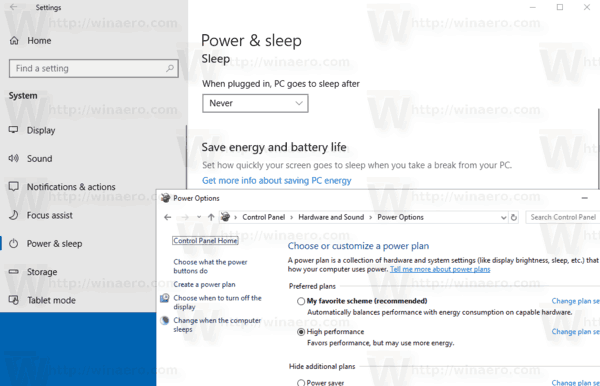 Canvieu el nom del pla d'energia a Windows 10