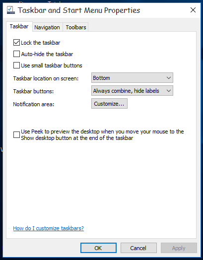 Comment accéder aux options de la zone de notification classique (icône de la barre d'état) dans Windows 10