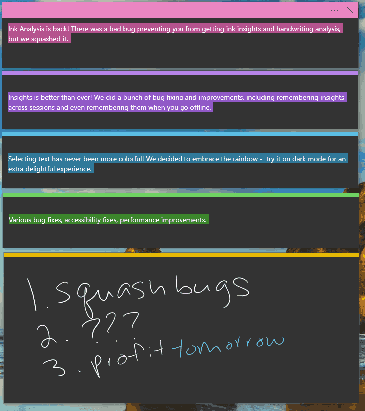 Залепващи бележки с анализ на мастилото и по-добри прозрения посещават Microsoft Store