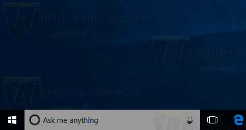 Wyłącz pole wyszukiwania na pasku zadań w aktualizacji Windows 10 Creators Update