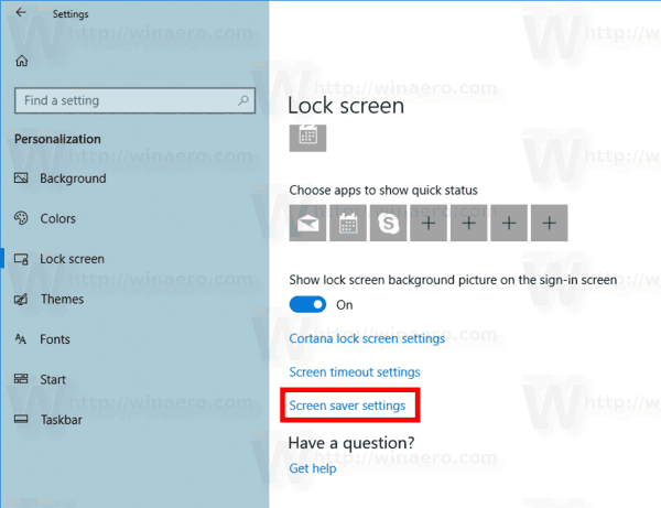 הגדר תמונות כשומר מסך ב- Windows 10
