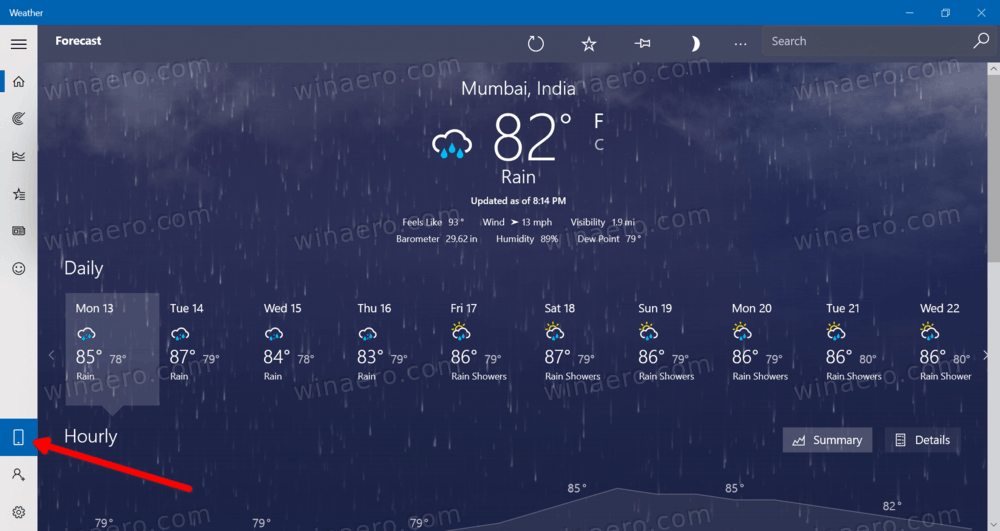 Windows 10 Weather-app viser nå Forecast-nyheter