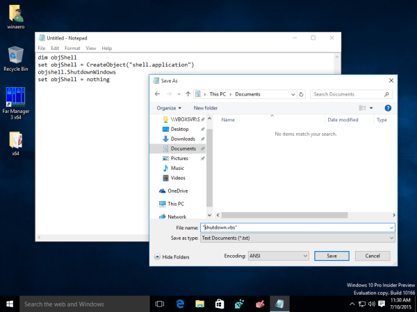 Creați o comandă rapidă de dialog Windows Shut Down în Windows 10