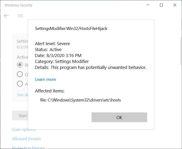 Microsoft markeert nu HOSTS-bestanden die Windows 10-telemetrie blokkeren