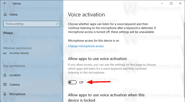 విండోస్ 10 లో వాయిస్ యాక్టివేషన్‌కు అనువర్తన ప్రాప్యతను నిలిపివేయండి