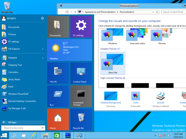 Engedélyezze a rejtett Aero Lite témát a Windows 10 rendszerben