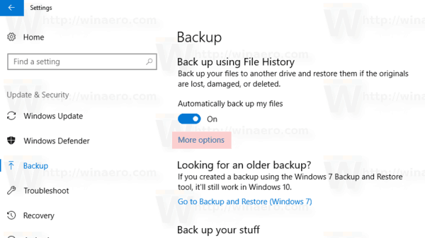 Tambah atau Hapus Folder dari File History di Windows 10