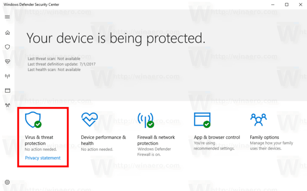 Включение контролируемого доступа к папкам в Windows 10