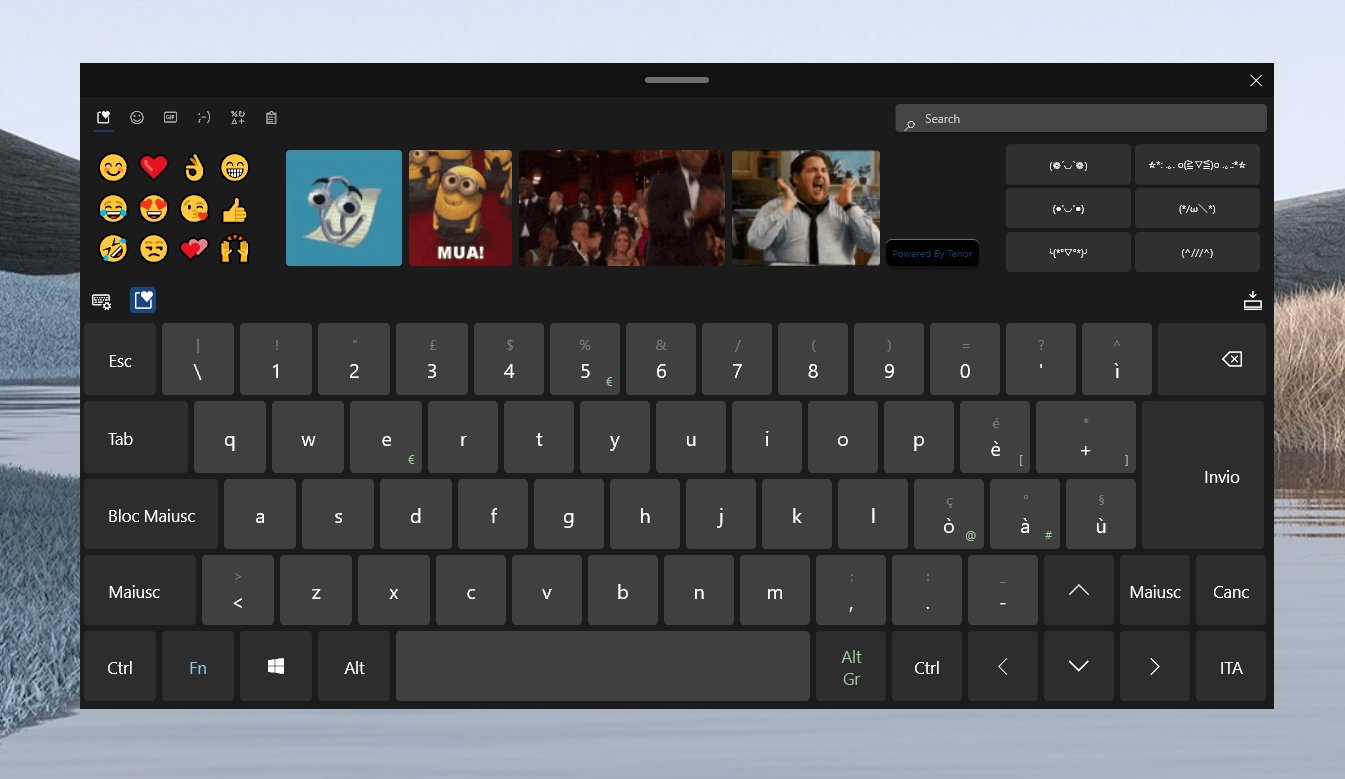 Activer le clavier tactile Windows 10X avec Emoji et Gifs sur Windows 10