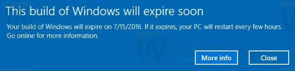 Trova la data di scadenza di Windows 10 Insider Preview Build