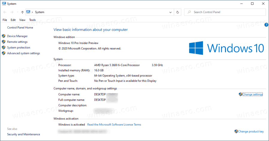 Korporācija Microsoft noņem Windows 10 klasisko sistēmas rekvizītu dialogu
