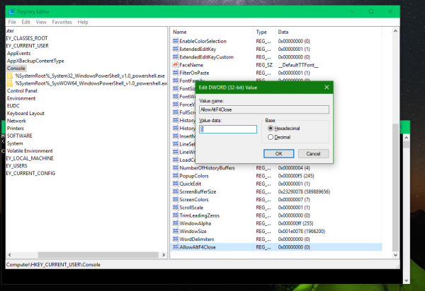 Windows 10: n komentokehote voidaan sulkea Alt + F4: llä