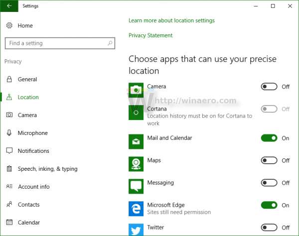 Modifier les autorisations des applications dans Windows 10