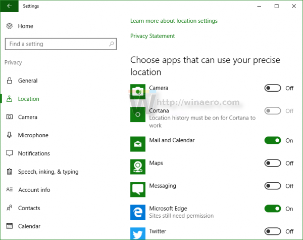 Ändra appbehörigheter i Windows 10