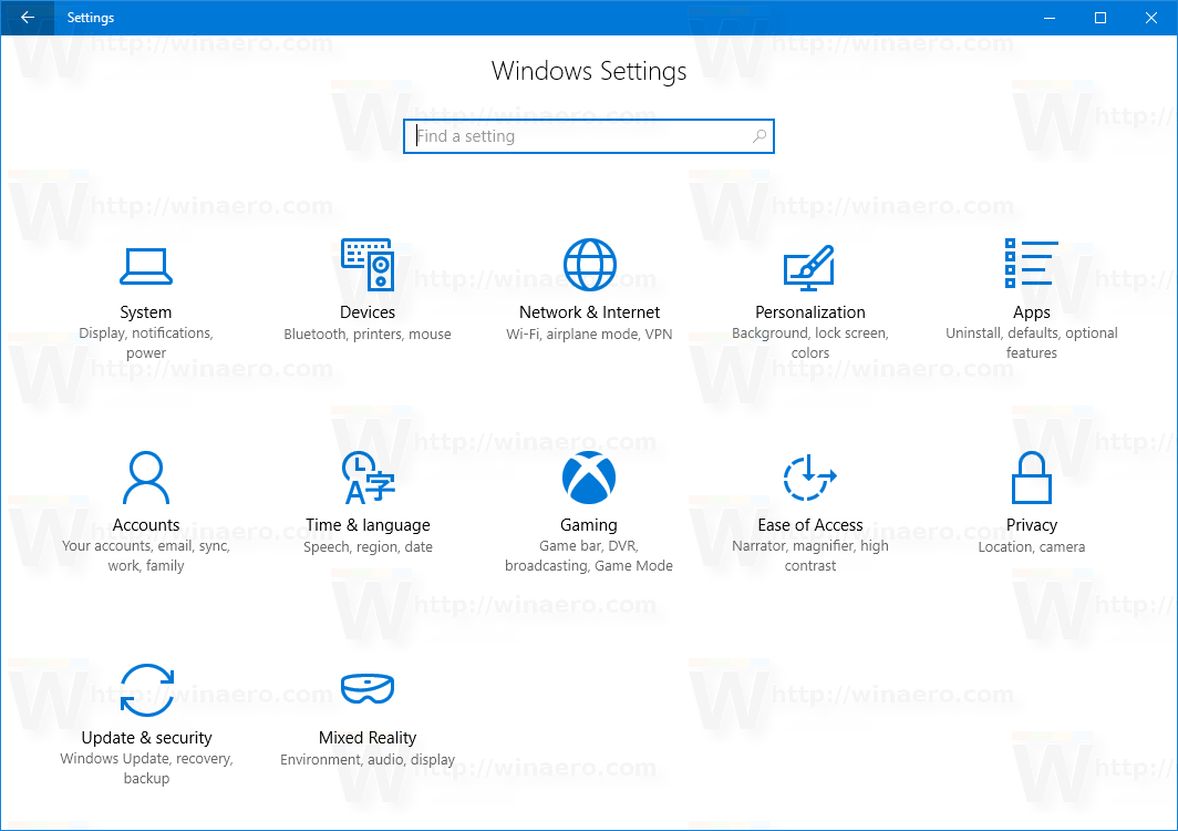 A Beállítások helyi menü hozzáadása Windows 10 rendszerben