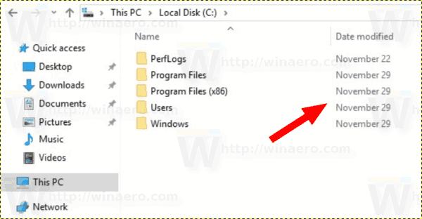 Povolte nebo zakažte formát konverzačního data v Průzkumníku souborů Windows 10