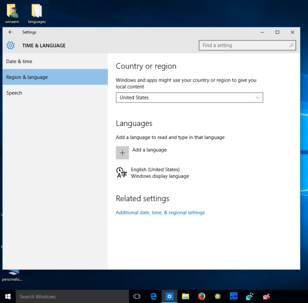 Windows 10에서 이전 언어 표시기 및 입력 도구 모음 가져 오기