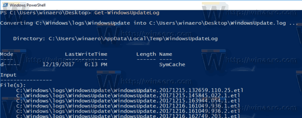 Kuinka löytää Windows Update -loki Windows 10: ssä