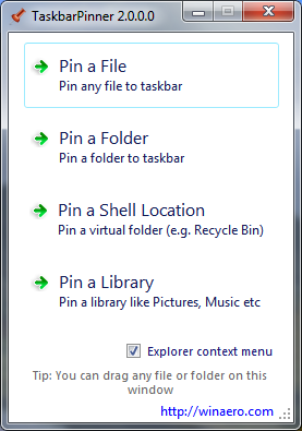 Naudojate „Windows 7“? „Taskbar Pinner“ turi būti jums reikalinga programa