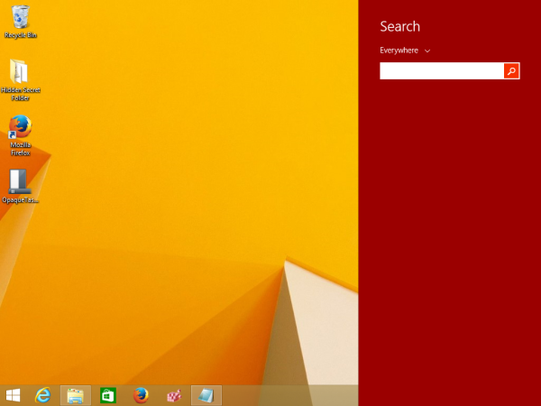 Buat jalan pintas untuk Carian di Windows 8.1