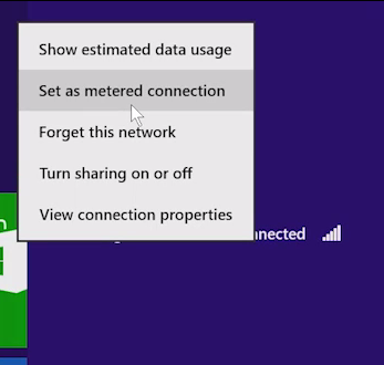 Hogyan állítsuk be a kapcsolatot a Windows 8.1 rendszerben mérve