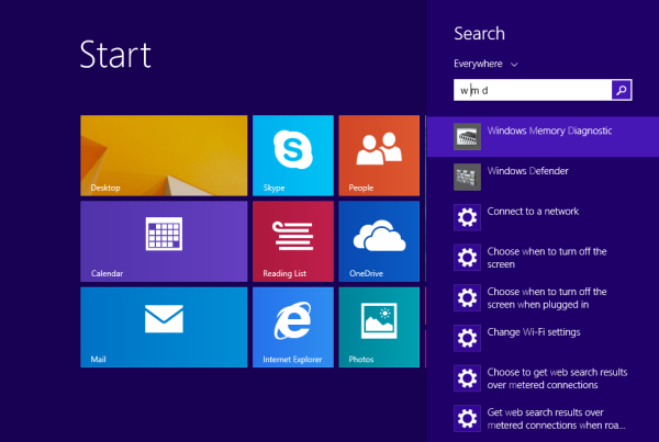 Hur man diagnostiserar minne med hjälp av Memory Diagnostics Tool i Windows 8